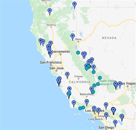 Map of Hot Springs in California